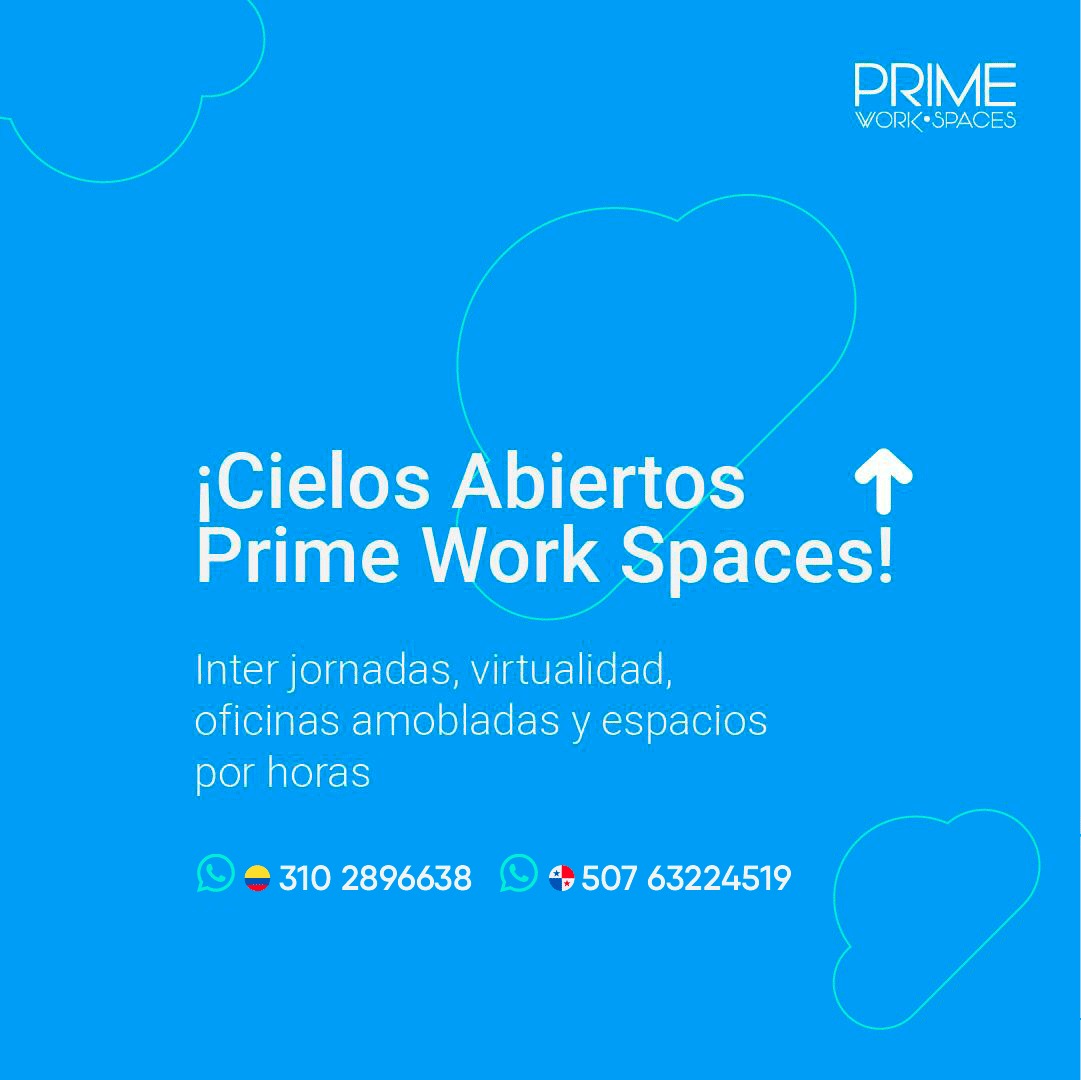 PrimeWorkSpaces's tweet image. ¡Reactivarte!
.
Con todos los protocolos de bioseguridad: garantiza tu bienestar en espacios por horas/pasadías/inter-jornadas y más.
.
oferta.primeworksp.com/amobladas2020
.
 oferta.primeworksp.com/virtual-2020
.
#oficinasamobladas #oficinasvirtuales #coworking #pasadia #oficinasporhoras #bogotá #panamá