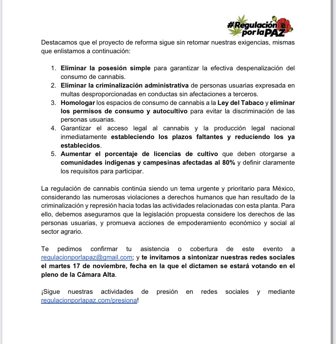 progresistaMX's tweet photo. El dictamen que quiere imponer @Julio_Menchaca no toma en cuenta las realidades y las opiniones de #SociedadCivil y tampoco lo resuelto por @SCJN ¡No a la criminalización! ¡Sí a una #regulación incluyente, con justicia social, derechos humanos y libertades! Aquí la información ↘️ https://t.co/blKUMsoNir