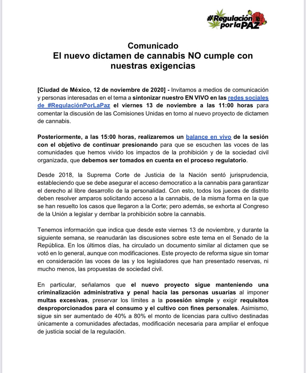 progresistaMX's tweet photo. El dictamen que quiere imponer @Julio_Menchaca no toma en cuenta las realidades y las opiniones de #SociedadCivil y tampoco lo resuelto por @SCJN ¡No a la criminalización! ¡Sí a una #regulación incluyente, con justicia social, derechos humanos y libertades! Aquí la información ↘️ https://t.co/blKUMsoNir