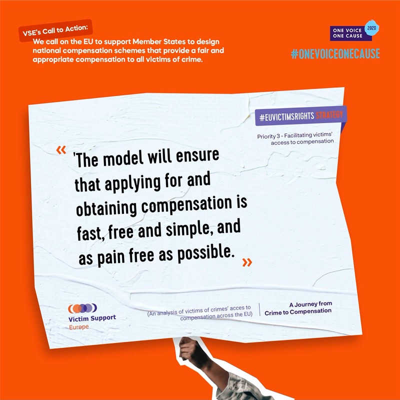 VictimSupportEU's tweet photo. The accessibility of a #compensation system is fundamental. It ensures that a maximum number and range of #victims will be able to access compensation, and must therefore be a focus in the Member States' evaluation of their national systems.
#OneVoiceOneCause #EUVictimsRights https://t.co/gp0Ntu0EjD