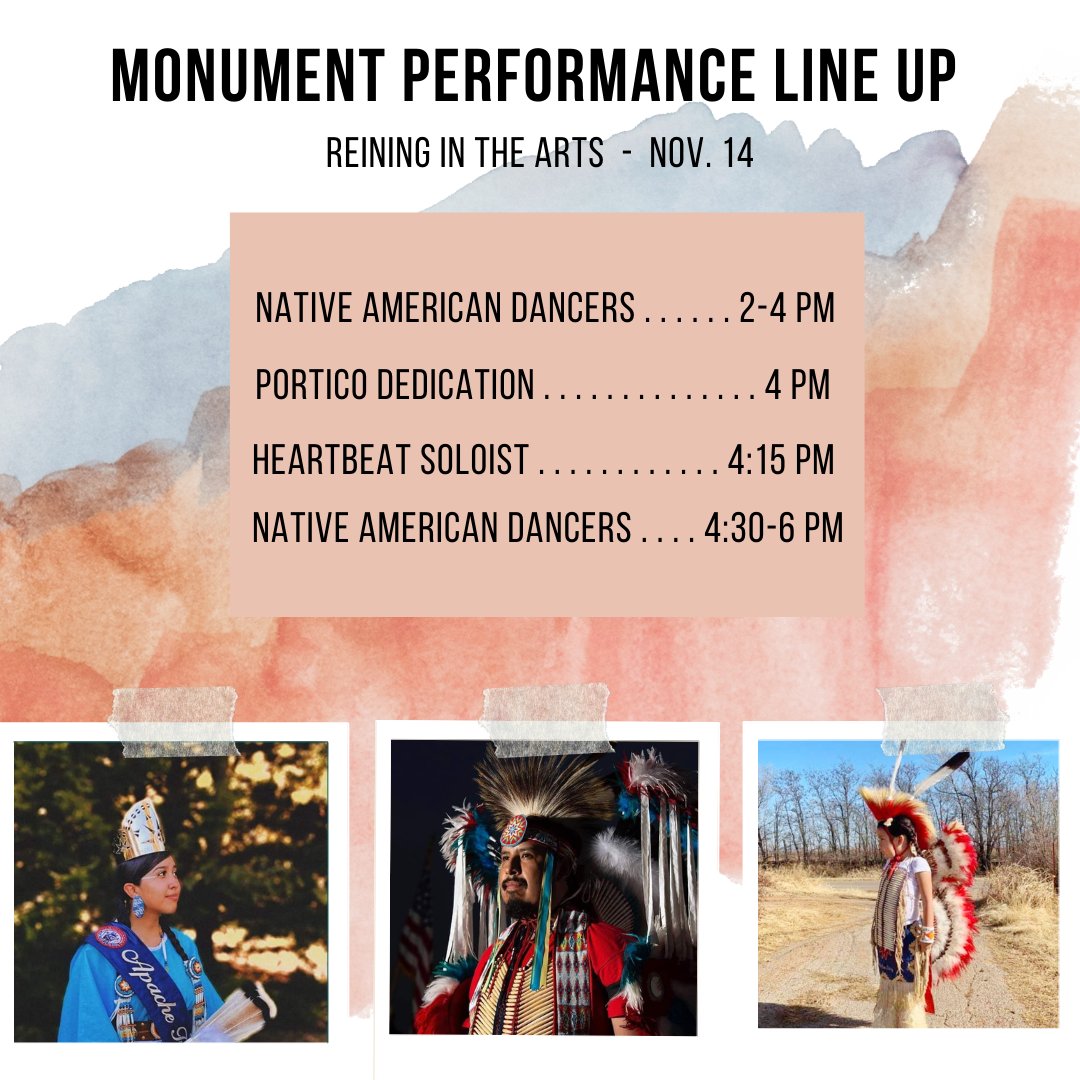 cthc_duncan's tweet photo. Here's the line up for our Reining in the Arts event tomorrow, Nov. 14! 

There are three areas of performance, The Courtyard, The Stagecoach and The Monument. Artist will perform simultaneously in these three areas. Come support these local artist and celebrate the arts with us! https://t.co/SU7pJCAHqn