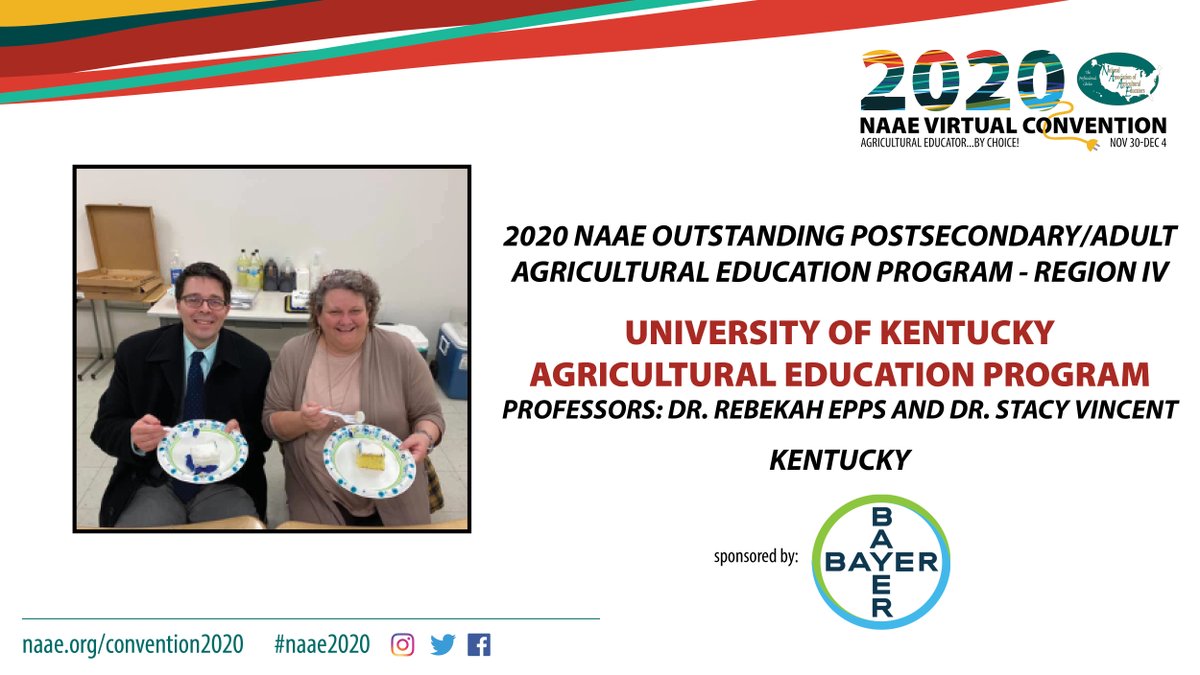 NAAE's tweet photo. Congratulations @UKAgEd, the 2020 Outstanding Postsecondary/Adult Agricultural Education Program Award Winner from Region IV! #NAAE2020 #AgEdu

Meet the rest of the 2020 NAAE Award Winners. » https://t.co/c6bHerngxS https://t.co/Eh1NF6l1oD