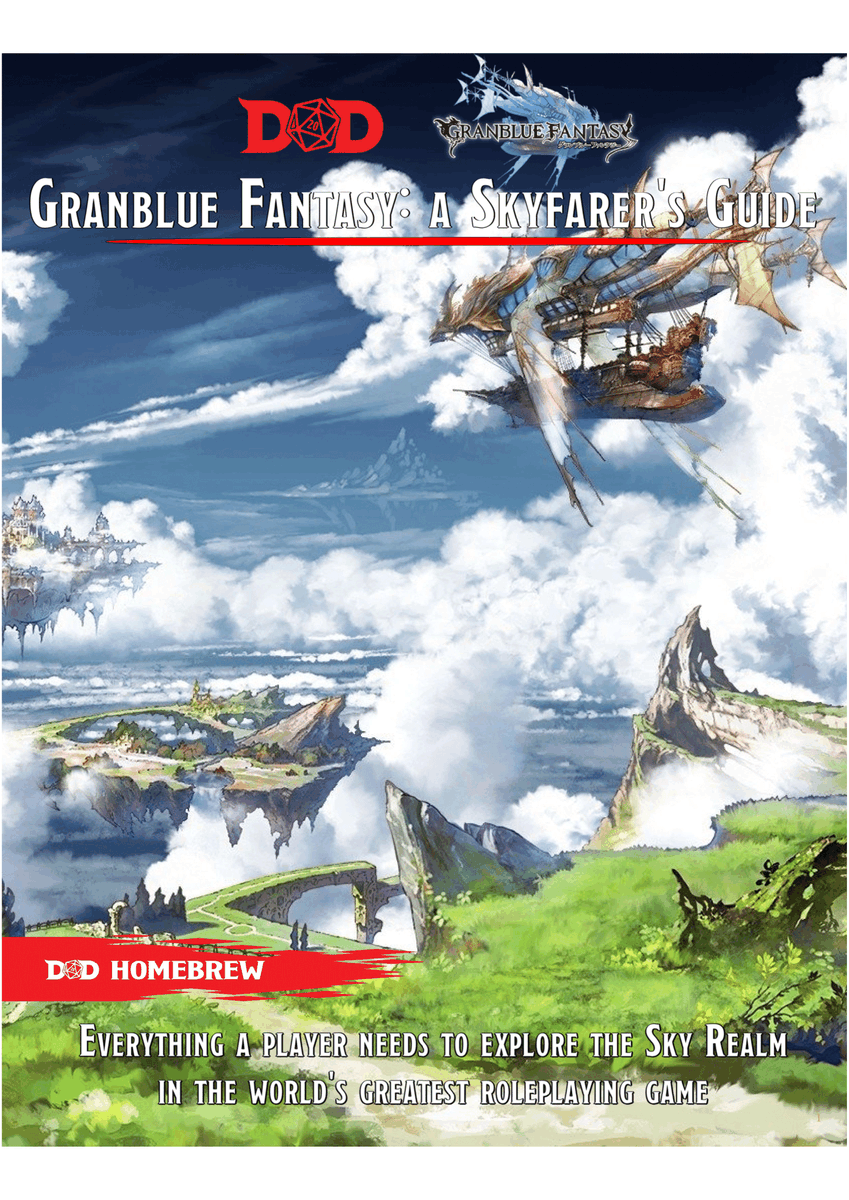 gbf_dnd's tweet photo. Granblue Fantasy: a Skyfarer's Guide is a homebrew playbook for bringing the Sky Realm to your kitchen table in Dungeons and Dragons 5th Edition. Free to share anywhere!
View online here: https://t.co/FntQEjTTKF
Or PDF here: https://t.co/e1S3SqgWZX
#granbluefantasy #dnd #グラブル https://t.co/afgiIoR5nY