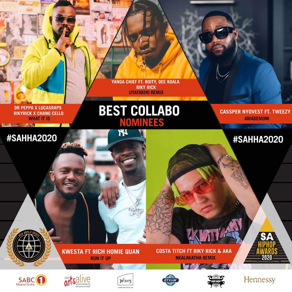 TweezyZA's tweet photo. 3x #SAHHA2020 Nominated Boys worldwide 🌍🔥🚀 

Producer of the Year, Best Collab w/ @casspernyovest &amp; SONG OF THE YEAR w/ @casspernyovest 🤯🤯🤯🔥🔥🔥🔥 Let’s Go!!!!!!! https://t.co/YkJPEhevjd