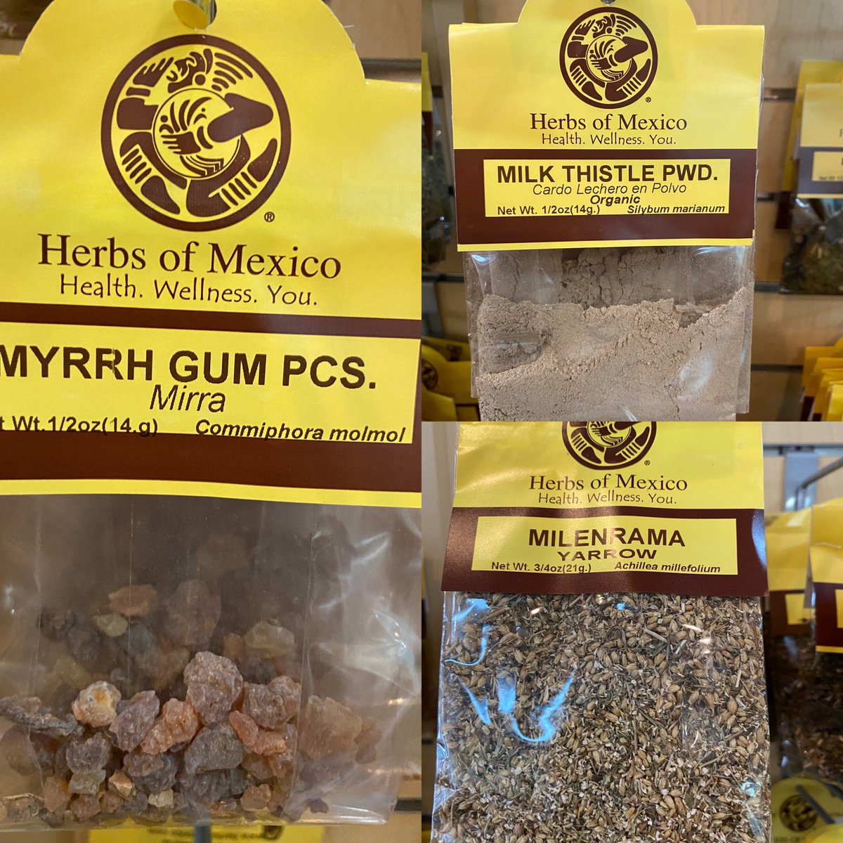 YerbasdeMexico's tweet photo. Herbs of the Day: #myrrh #myrrhgum #milkthistle #milkthistlepowder #cardolechero #milenrama #yarrow #hierbas #hierbasorganicas #hierbasmedicinales #plantasmedicinales #plantasmedicinales #teherbal #productosnaturales #hierbasyespecies #herbsofmexico.com 323-261-2521 ext 0. https://t.co/gPktZvMqjj
