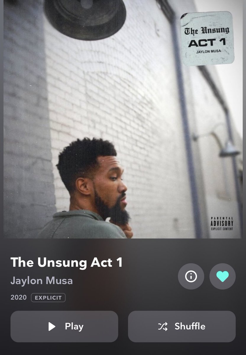  @jaylonmusa -Luxury Boombap-Rhythm-ScholarshipUnsung Act 2 - 10/10. Check his stuff out. Such a genuine dude who deserves way more love.