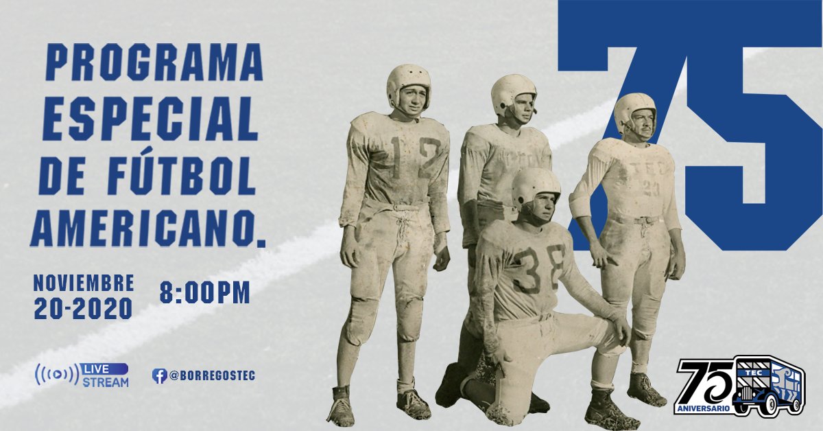 ¡No te puedes perder el programa especial de fútbol americano! Conoce la historia de Borregos desde sus inicios hasta la actualidad, con la conducción especial de @RicardoGarcía, <a href="/EXATEC/">EXATEC</a> y comentarista de Fox Sports. 

📅 20 noviembre 20:00 hrs (CDT)
 👉facebook.com/BorregosTec