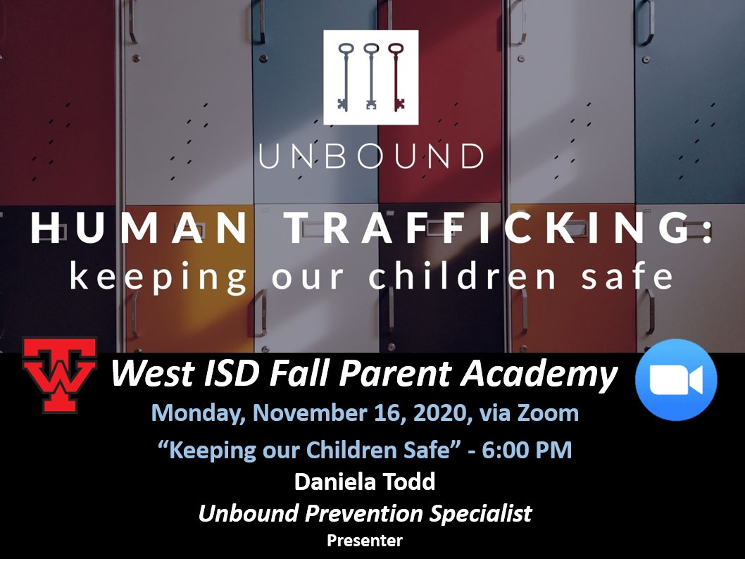 DavidTruitt's tweet photo. Thank you Waco Unbound for jumping on our community Zoom to discuss the dangers of human trafficking and how it's the fastest growing criminal industry in the world, with more than 40 million victims worldwide! We must educate our community it can happen in Waco/West. https://t.co/FZm8nobKxv