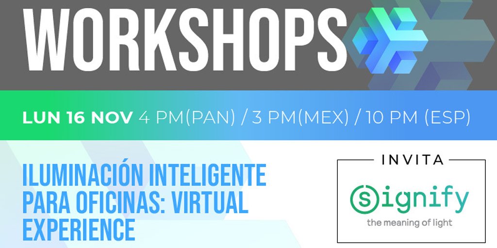 SignifyCAM's tweet photo. Te invitamos a visitar nuestro stand y participar del workshop en el evento de @FacmanLatam, donde hablaremos sobre los beneficios de la iluminación conectada para posibilitar un retorno seguro a la oficina.
Inscríbete: https://t.co/3AOi2DRn7R
#Workshop #FACMAN #InteractOffice https://t.co/KEhl6WTgAl