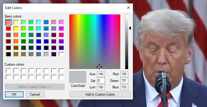 SpriterSonikku's tweet photo. trump is on tv right now

for your reference, i have sampled his hair color: it's gray https://t.co/HYmbAC2jfB