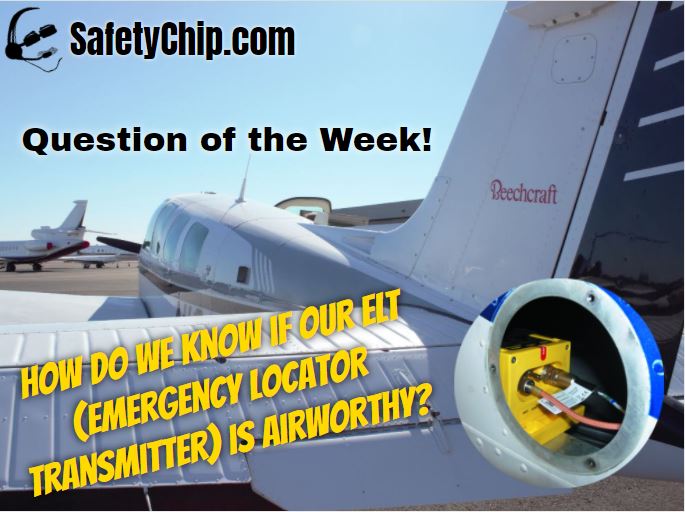 SafetyChip's tweet image. Let's discuss in the comments below!
How do we know if our ELT (Emergency Locator Transmitter) is Airworthy?

#SafetyChip #AZ #Phoenix #DPE #ELT #Aviation