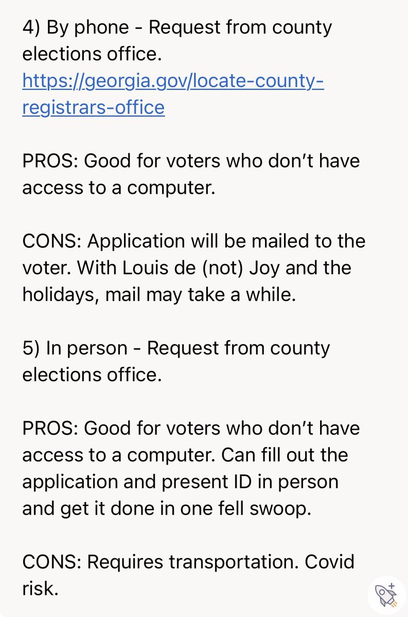 heartfulmom's tweet photo. 🗳🍑 All you ever wanted to know about requesting an absentee ballot in Georgia - methods, and their pros and cons:
1) GA SOS new absentee ballot portal: https://t.co/YOCgBcvEjs
2) GA SOS My Voter Page: https://t.co/4EWJqQNkDw
3) County Registrars: https://t.co/r2vcxaND6E https://t.co/f77jVs57MA
