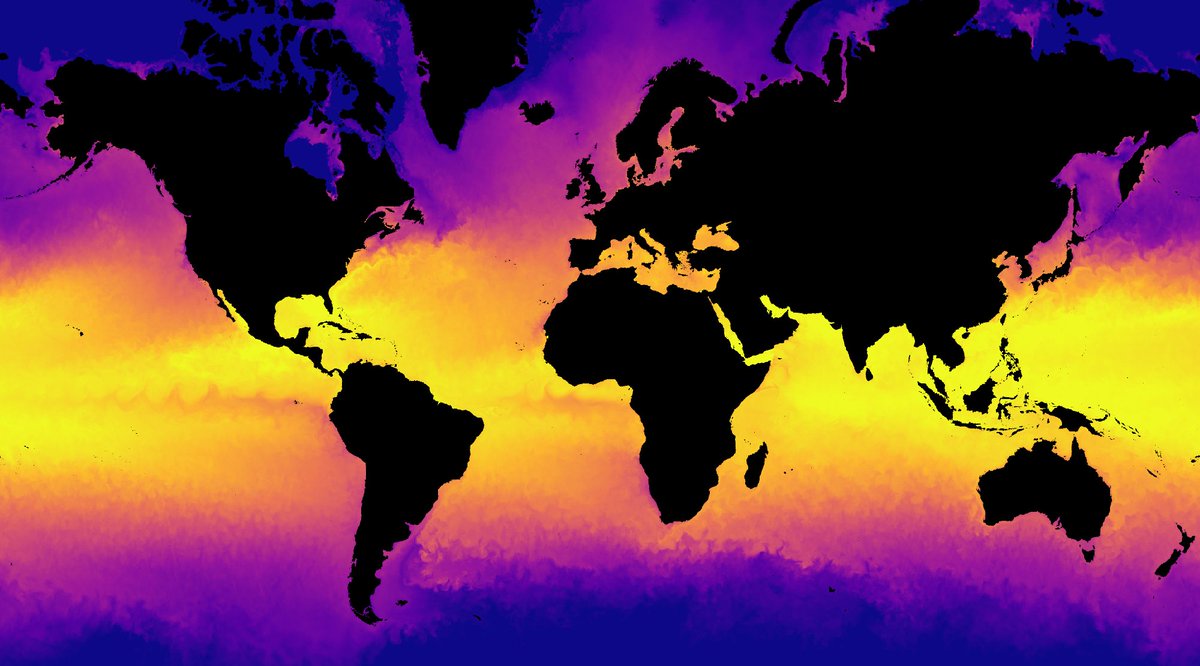 jstnbraaten's tweet photo. #30DayMapChallenge with #EarthEngine day 13: raster
#HYCOM global sea surface temperature for July 1st, 2020. 🌐🌊🌡️
Script: https://t.co/SRkmtxOxpF https://t.co/g99EY8g0PH