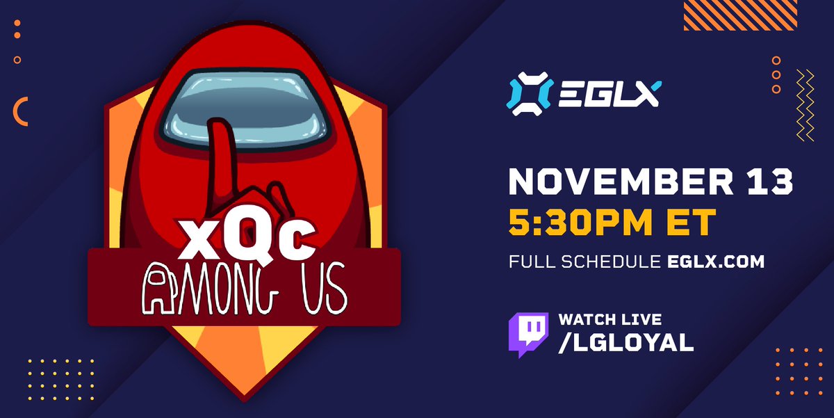 5 MINS UNTIL <a href="/xQc/">xQc</a>  Among Us Tournament w/ <a href="/Luminosity/">Luminosity Gaming</a>  talent including <a href="/anomalyxd/">Anomaly</a>, @rockynohands, @nickeh30, and more! 

Watch Live Now🔽🔽
TWITCH.TV/LGLOYAL