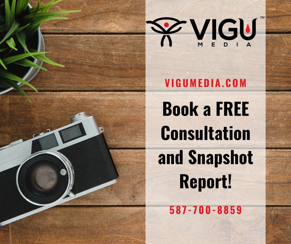 vigumedia's tweet photo. FREE Consultation to go over your needs and Snapshot Report. 

The Snapshot Report highlights gaps in your marketing, and we will propose the optimal solutions. 

Call to learn more 587-700-8859

https://t.co/8WhgfvP678 https://t.co/pMdXjiE6bC