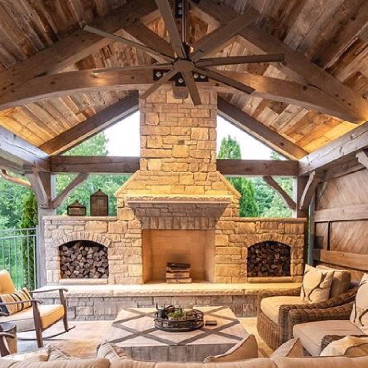CornerstoneSTL's tweet photo. Before and after! Something about fall makes sitting outdoors by the fire a necessity... Shoutout to @kbuilddesign for the amazing work around this Cornerstone Masonry fireplace. #stlouis #fallvibes #masonry #stlouisbuilder https://t.co/2NYypGMqVs