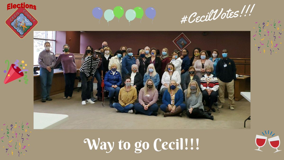Cecil_Elections's tweet photo. #ThatsAWrap!!

Cheers as Cecil County becomes to the first county in the state to certify #Election2020!!

Special thanks to all who helped make this possible!  All  your hard work and dedication has been invaluable!

#CecilVotes #MDVotes https://t.co/ra7aZWaPoE