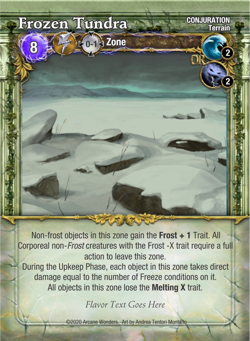 MageWars's tweet photo. For this week’s #MageWars #cardcontest we have Frozen Tundra! Give us your quotes below, and it might get chosen to be on the card. https://t.co/R2jPADTuwp