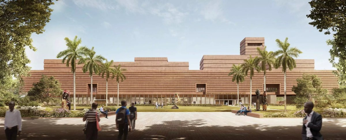 Design proposal for the new Edo Museum of West African Art (EMOWAA) in Benin City – the construction site of the museum will be a major focus of excavations undertaken by the EMOWAA Archaeology Project. Image © Adjaye Associates..8/10.