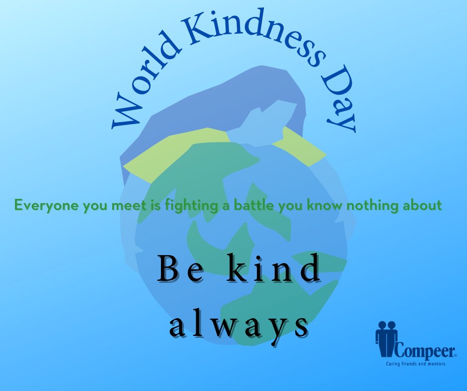 CompeerFriends's tweet image. November 13th is #WorldKindnessDay. Please join us and the @BTWFoundation in being kind to yourself by prioritizing your #MentalHealth!

#WorldKindnessDay #SelfCare #MentalHealth #Compeer #CheckOnYourFriends #HealingPowerOfFriendship