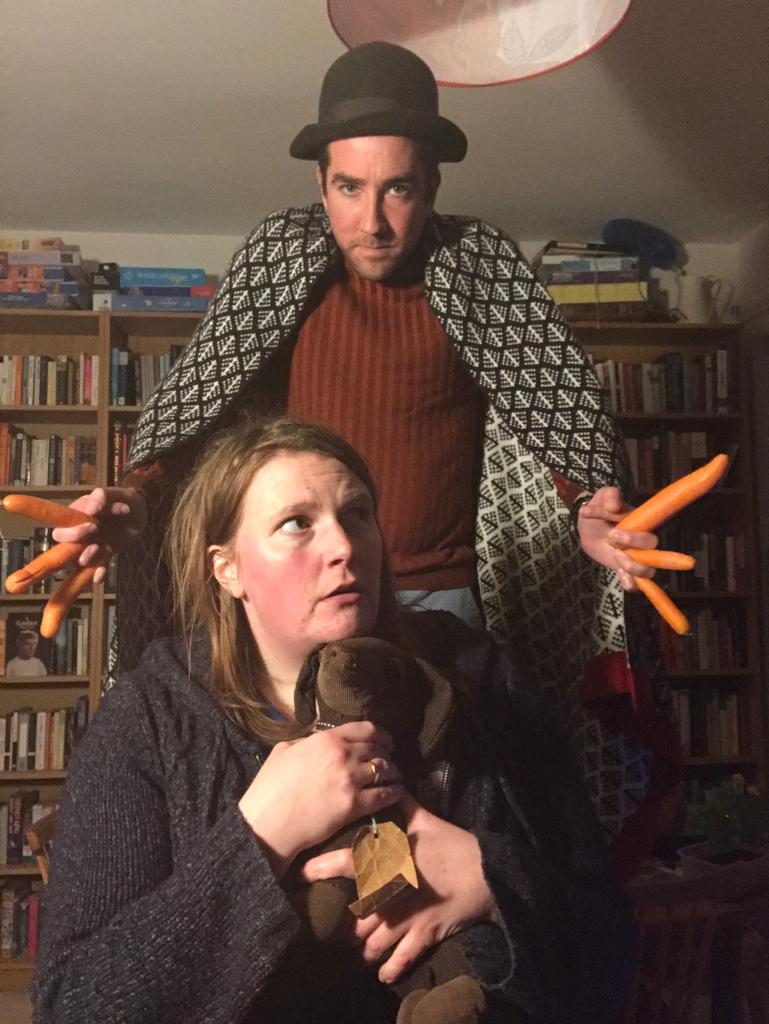 PodScaredy's tweet photo. Scaredy Kat episode 2 is out tomorrow but can you guess the film?! Once again Colin helped us recreate the poster, though he was rather tired. #horror #HorrorFamily #horrorpodcast #Colinthedacshund #podcast #saladfingers https://t.co/E1mu7YBxHU