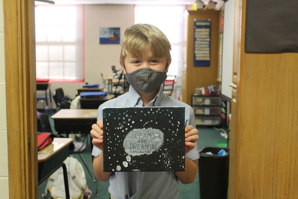 academy1818's tweet photo. Happy World Kindness Day! Fourth Class students recently finished reading the book "Wonder" by R.J. Palacio. One of the culminating activities for the students was creating and designing their own precept canvases. They all had such creative quotes and canvases! @FabFourthClass https://t.co/uAvD4gBmaT