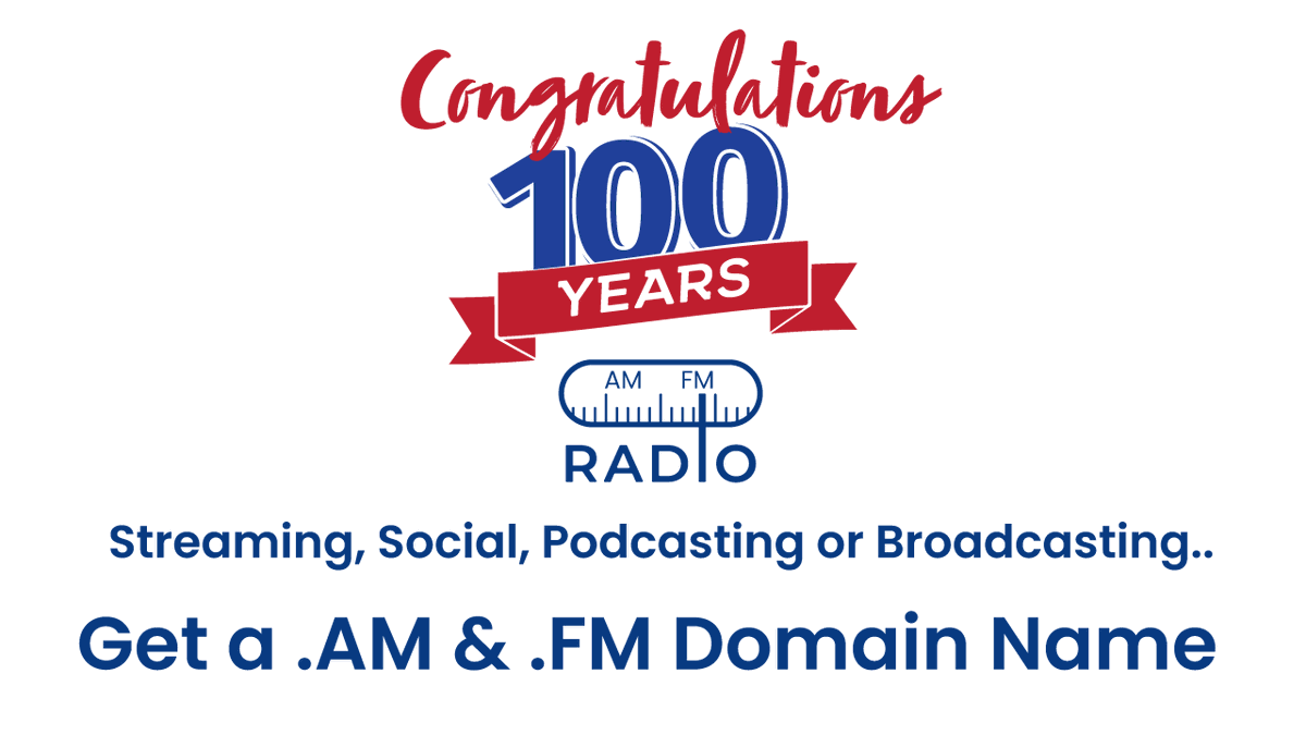 dotFM's tweet photo. This month Radio celebrates its 100th year. 🎊 🥳 🎙️ .AM & .FM is in our DNS 👉 https://t.co/ncWzMo1JUy
#Radio100 #100Years #Radio #dotAM #dotFM #EmojiDomains #EmojiDomain https://t.co/SkpdXCBt6I