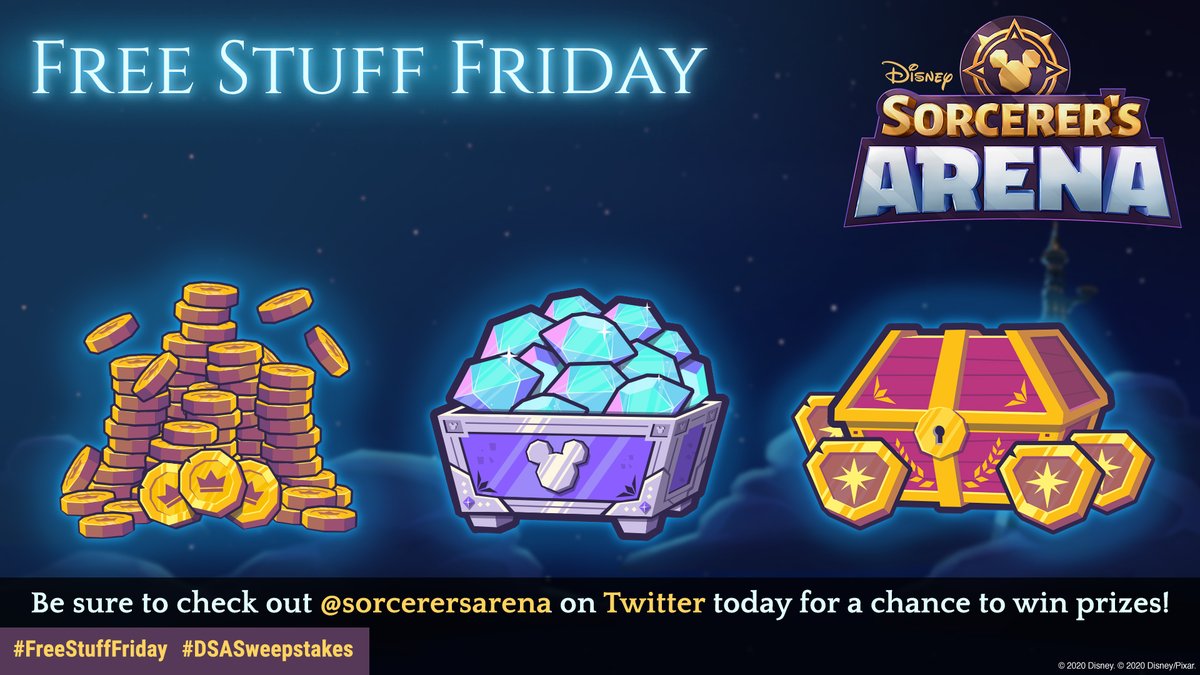 SorcerersArena's tweet image. 15 lucky summoners who RT this tweet with their DSA PlayerID and the hashtags #DSASweepstakes and #FreeStuffFriday between now and 5pm PT will win Loyalty Coins, diamonds, and gold!
No Purchase Necessary. Restrictions apply, see Official Rules: bit.ly/2QQXDR8