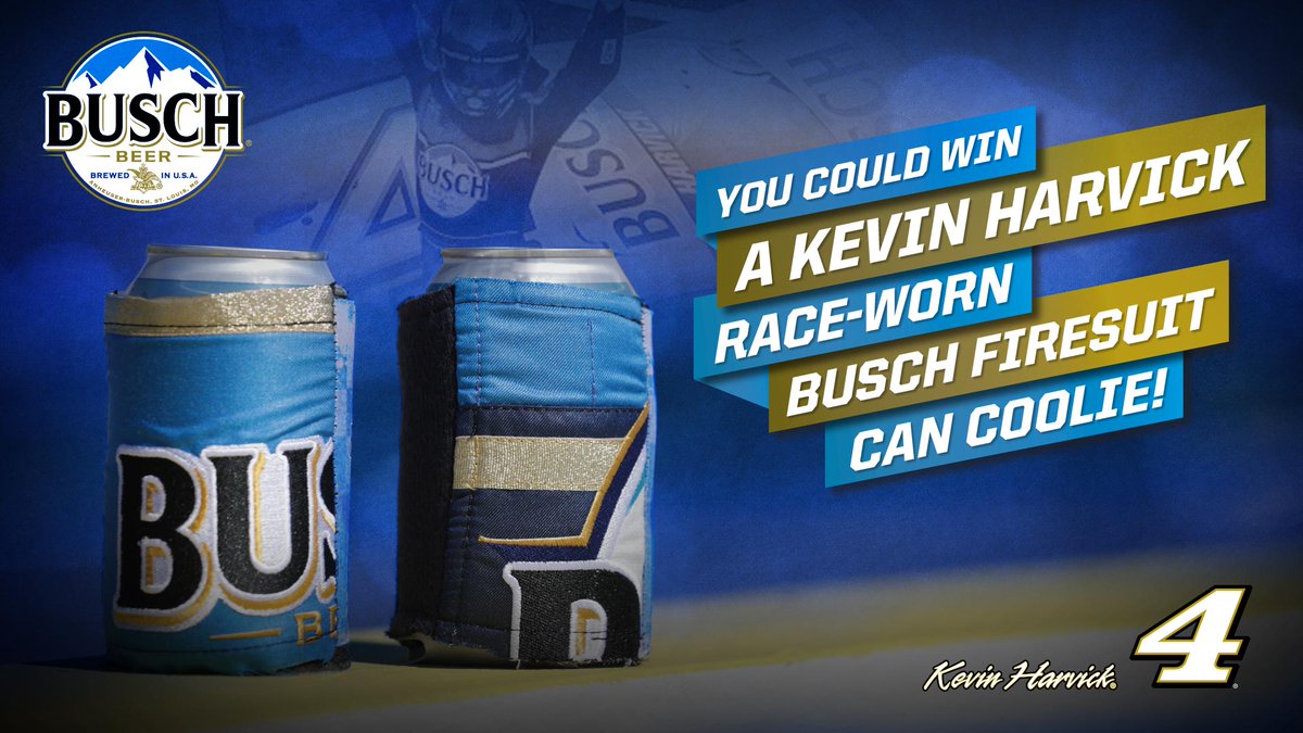 HaasFactoryTeam's tweet image. We took @KevinHarvick's 2019 Busch race-worn firesuits &amp;amp; turned them into can coolies, perfectly sized to fit a 🍺. We're giving away 4 authentic autographed coolies now. Just retweet &amp;amp; follow @BuschBeer &amp;amp; you'll be automatically entered to win. Winner picked 11/16/20 at 12p ET.