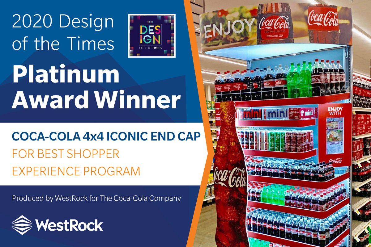 SharonMeeks01's tweet photo. We’re honored to partner with @CocaCola on their innovative retail displays, and to receive a platinum Best Shopper Experience award in the @Path2PurchaseIQ Design of the Times Awards for our work on their 4x4 Iconic Permanent Endcap. Strong partnerships build strong design work. https://t.co/R8iR5aaG7N