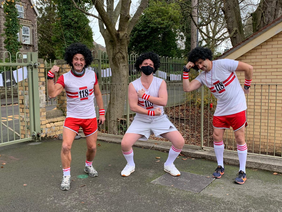 CantrefPrimary's tweet photo. Absolute nutters!! Mr Brunsdon, Mr Jones and Mr Davies are taking part in Movember. For every £100 raised they have pledged to run 5K! Here they are setting off on one of their runs! #LoveWhereYouWork #Movember #teacher #crazyworkmates @AberChronicle @southwalesargus https://t.co/YLnP2xyP4P
