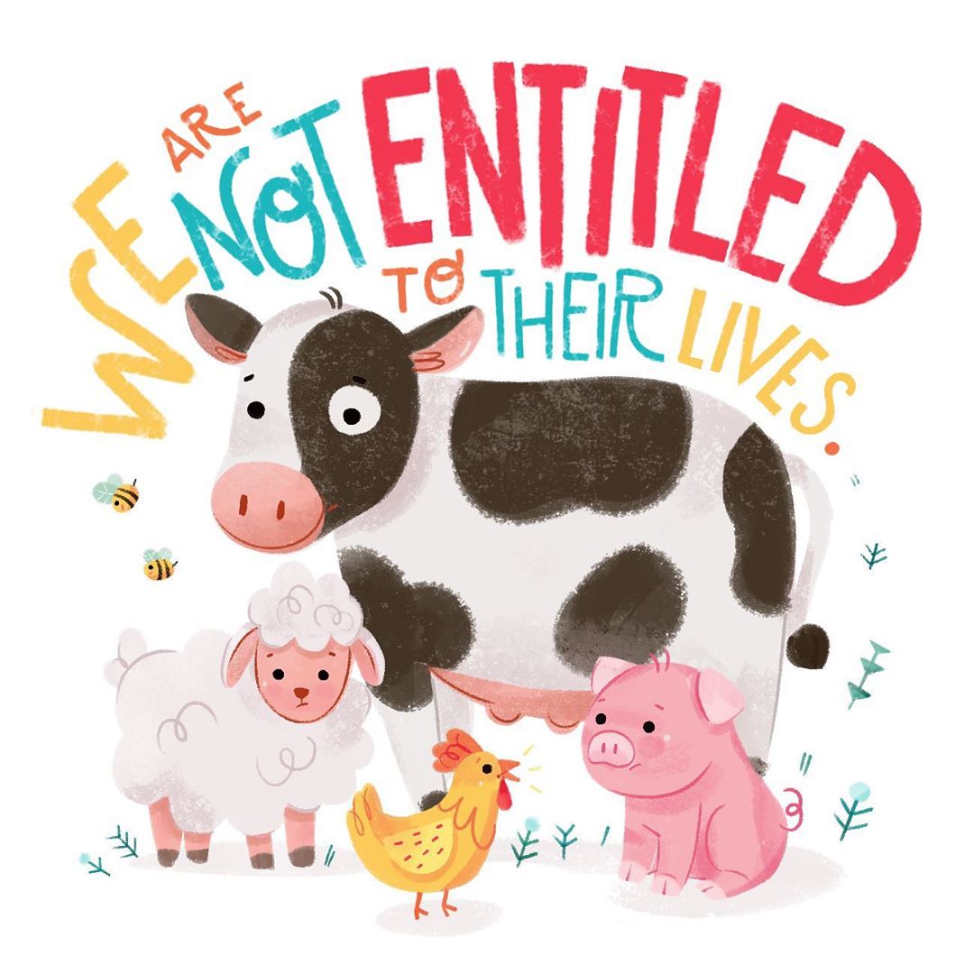peta's tweet photo. Animals are not ours to eat.  

Art by @Addy_Riverasond https://t.co/G42UPgV4Nx