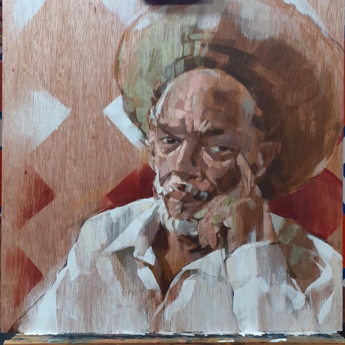 What a great experience to paint the great Don Letts on <a href="/skytv/">Sky TV</a> . #portraitartistoftheyear #paoty #skyarts