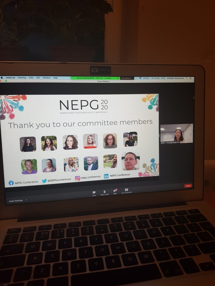 Thank you to all the #NEPG2020 volunteer student committee for your hard work in organising the #VirtualConference  <a href="/aliceaoc/">Alice Coomer</a> all your hard work paid off 🥳😎