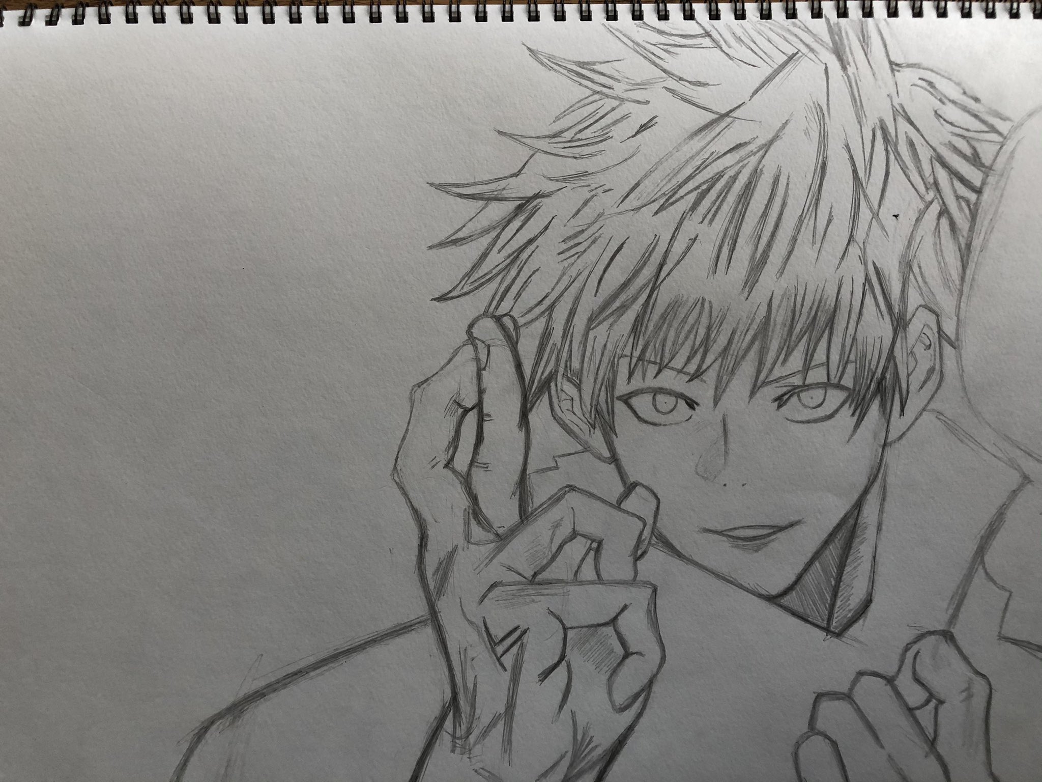 ゆう 途中経過だけどアニメで来たんで イラスト 五條悟 五条先生 五条vs漏瑚 無量空処 T Co N23vibyiqq Twitter