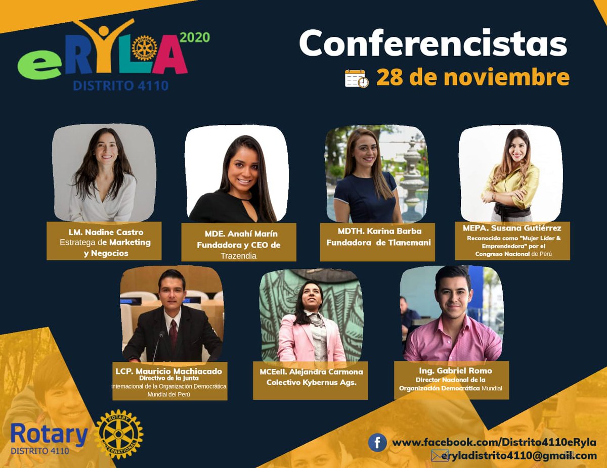 D4110Rotary's tweet photo. ERYLA 2020: LA CIMA DEL LIDERAZGO JOVEN
Líderes formando líderes!! Los temas en la discusión mundial impartidos por mentores expertos: ODS,educación y empleo, participación social, construcción de paz, competencia política, liderazgo,emprendimiento e Innovación @Distrito4110eRyla https://t.co/0p4d4QxEkp