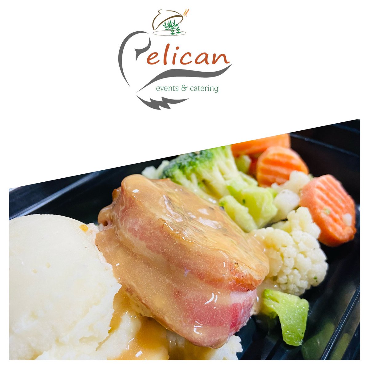 pelicanevent's tweet photo. Pork and bacon medallion with mashed potatoes and mixed vegetables! Only $7.25 order yours today! #frozenmeals https://t.co/2z4fj295Vq