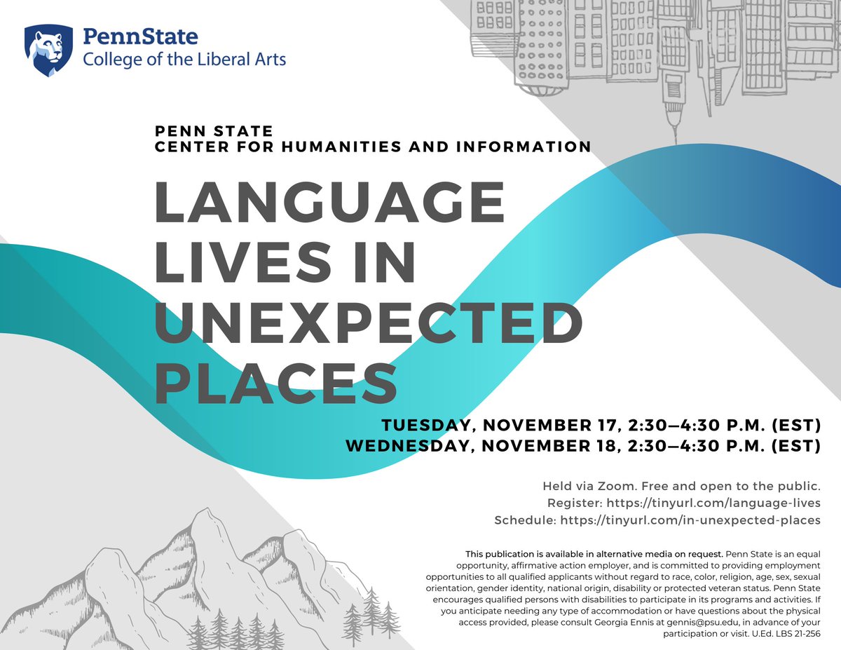 Next week! Join me and <a href="/CHIatPSU/">Penn State - Center for Humanities and Information</a> for a discussion with some amazing anthropologists about Indigenous languages, revitalization, and media. Full schedule and registration: georgiaennis.com/language-lives