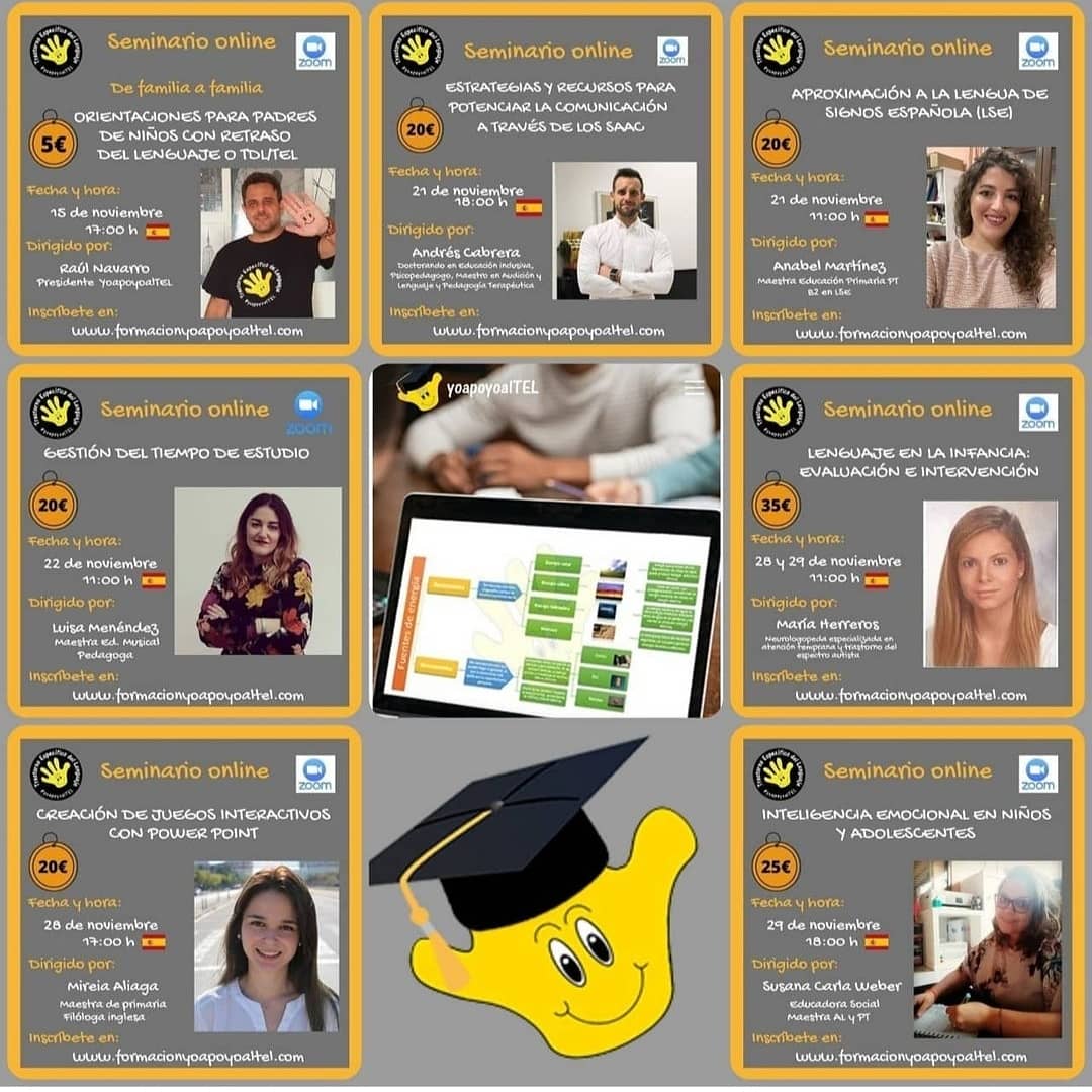 YOAPOYOALTEL's tweet photo. Seminarios del mes de noviembre. Más info https://t.co/qIOwd4m8BB
#formaciononline #lse #tel #saac #lenguaje #docentes https://t.co/CgDlkwVuND