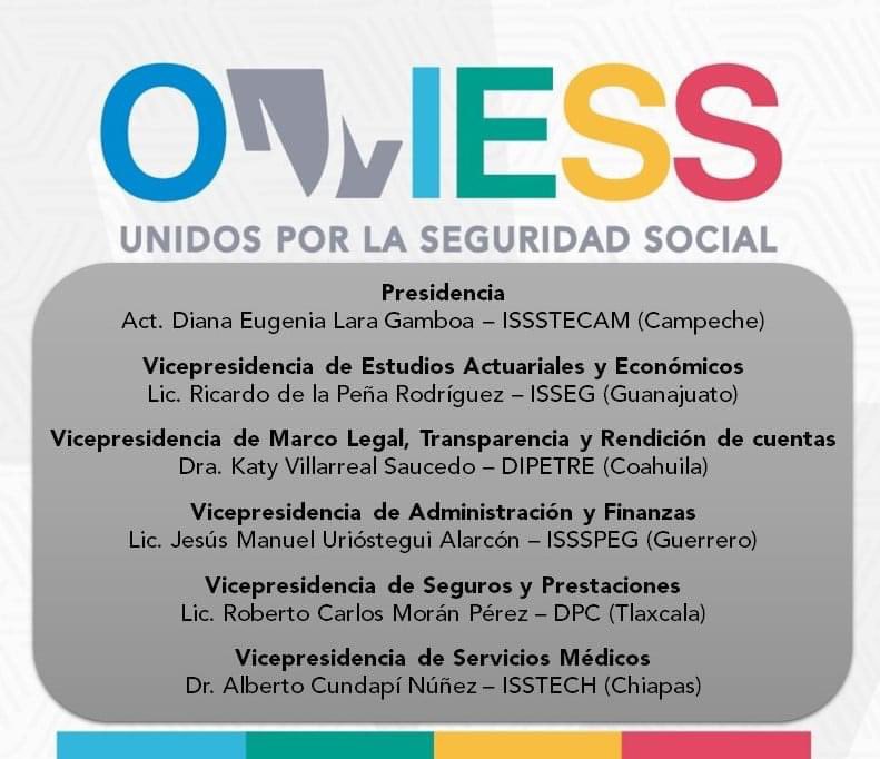 oniessmexico's tweet photo. Se llevó a cabo la elección para conformar la Comisión Permanente de la #ONIESS, quedando integrada por el estado de #Campeche en la presidencia, y cómo vicepresidentes, los estados de  #Guanajuato #Coahuila #Guerrero #Tlaxcala y #Chiapas Trabajando #UnidosPorLaSeguridadSocial https://t.co/5ytlgB3NaS