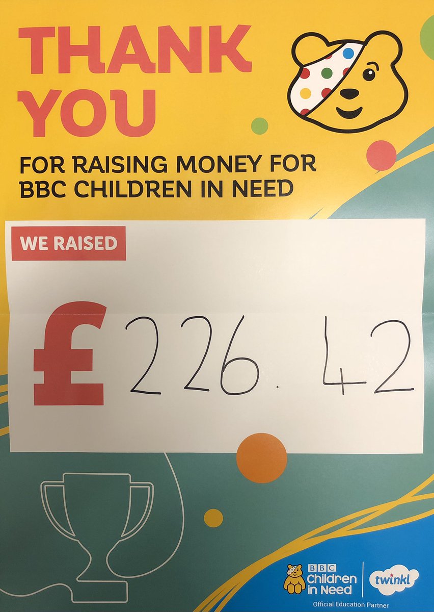Well done everyone for helping us raise money for Children in Need today. You all looked amazing in your spotty outfits! #ChildrenInNeed