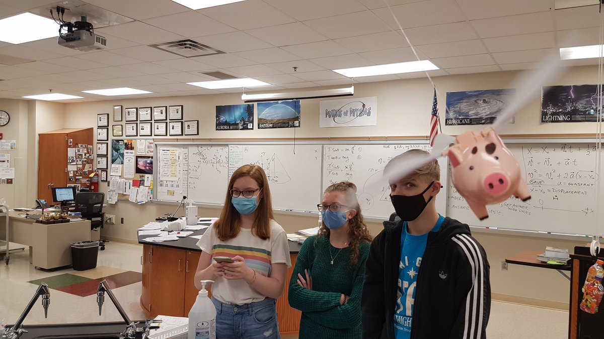 powerofphysics's tweet image. Pigs fly again in our physics classroom!