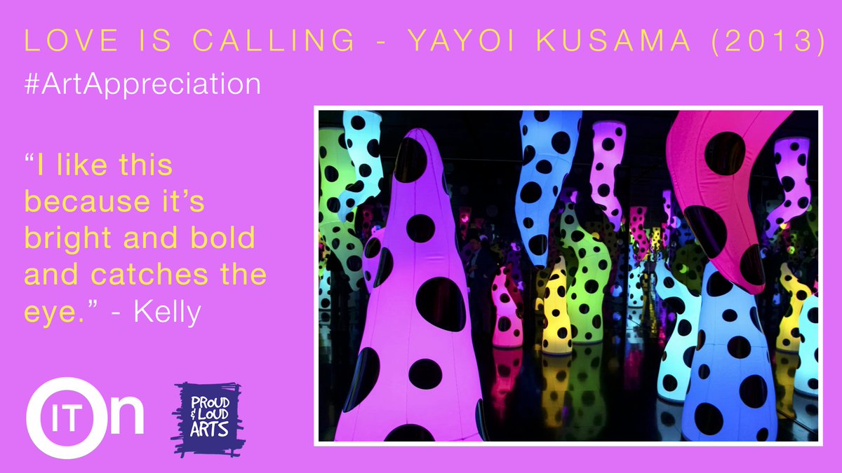 uncurbed_'s tweet photo. The #OnITChallenge W2
We end this week with another #ArtAppreciation task set by @nerissact who asked our artists to explore #YayoiKusama
Find a piece of their work & tell us what you think of it!
You don't HAVE to like, but our Kelly certainly did! https://t.co/rq91od2mYZ