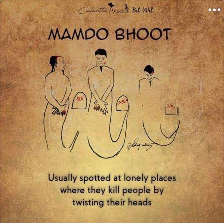 Mamdo—from Mahammad. A Muslim man dies to be a MAMDO BHOOT. Bhut Choturdoshi 