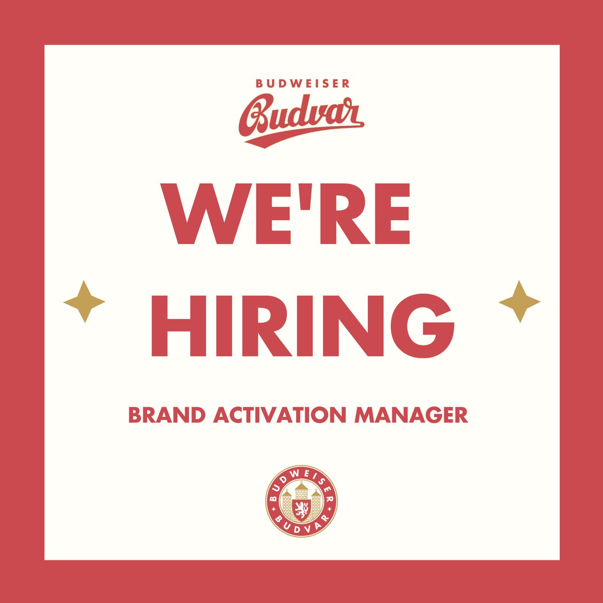 BudvarUK's tweet photo. WE’RE HIRING! - BRAND ACTIVATION MANAGER

We have a fantastic opportunity for an enthusiastic, results-orientated, and creative marketer to join Budweiser Budvar - the UK's No. 1 imported Czech beer 🍺

Follow the link for more details 👉 https://t.co/Kqm0mOT6LB https://t.co/rzyxG6gKpT
