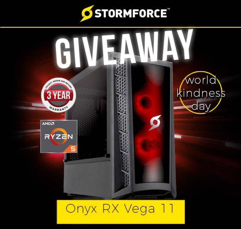 WeAreStormforce's tweet photo. ✨#GIVEAWAY TIME!✨

To celebrate #WorldKindnessDay, we have partnered with AMD to giveaway our most popular gaming PC the Stormforce Onyx Vega 11(Ryzen™ 5 3400G). 

To #WIN :

✔ Share the kindness by tagging 5 friends✨
✔ Retweet this post

Ts &amp;Cs👉https://t.co/03u4LyYCJD https://t.co/uz3aiIJp82
