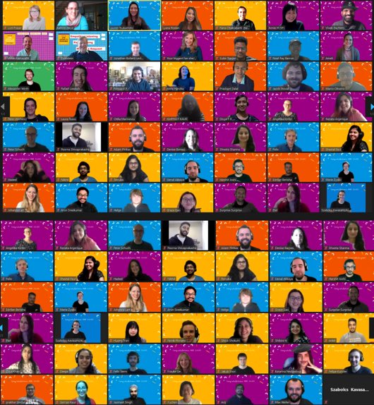HeyKathrin's tweet photo. Colorful finale of our 5-week Collaboration Phase at the #SAPAcademyforEngineering! Happy faces, super happy customers - stay tuned for details! #SAPBeyondCode #LifeatSAP Thanks to all 56 participants, 10 coaches, 9 customers & @VRFerose @jayanthbagare @arunsreenair @talkranatalk https://t.co/oLteEgLFbG