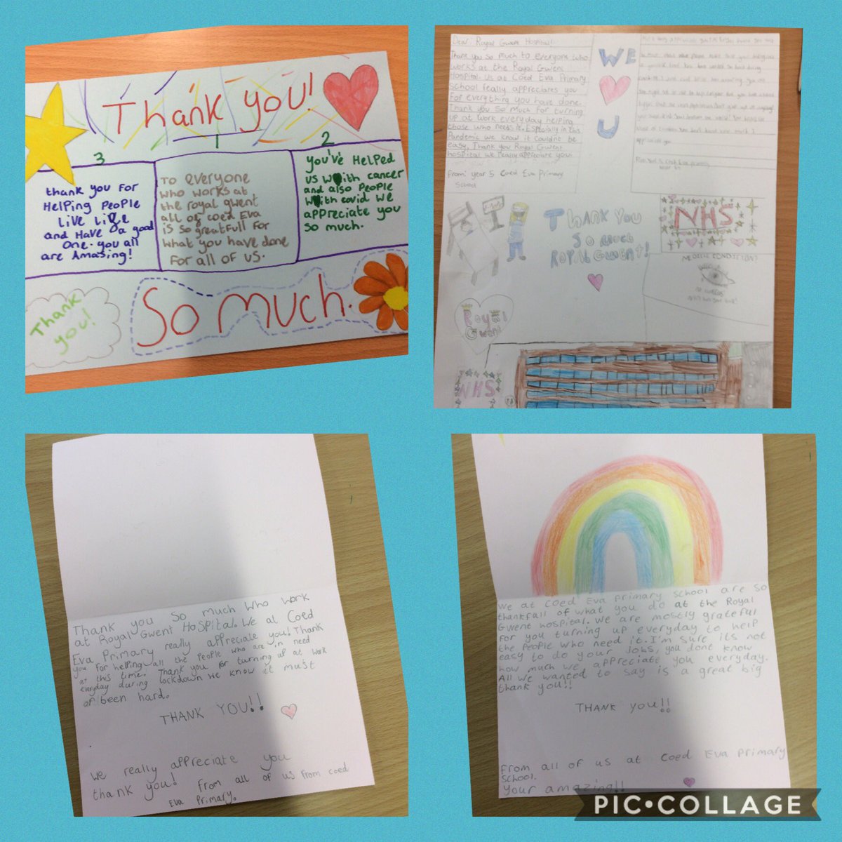 TheFederation1's tweet photo. Year 5 want to say a massive diolch yn fawr to all staff working in the Royal Gwent hospital, Newport for supporting our community in this challenging time! #CEP5 #KindnessInTheCommunity #WorldKindnessDay #NHS https://t.co/kOpStGBMcK