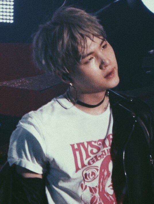 This Yoongi with a leather jacket and a choker necklace: a needed thread