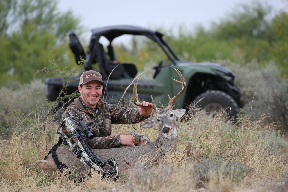 YamahaOutdoors's tweet photo. Wrapping up #whitetail week w/ success! Congrats to 7x @ATVMXdotcom champ @wienen44, 6x @GNCCRacing champ @Walker_Fowler, Will Brantley of @FieldandStream, &amp; #TurkeyBassSmash titleholder @Newby224 w/ #Yamaha on the great Texas bucks!
#REALizeYourAdventure #RMAX1000 #WolverineX4 https://t.co/UdqCRobZDx